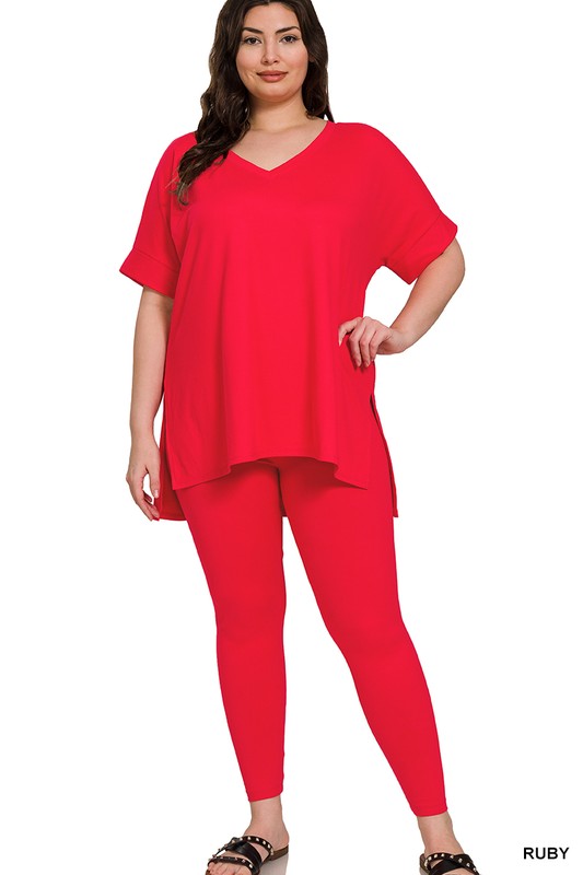 High Quality Buttery-Soft Breathable SD Loungewear Set (Ruby)