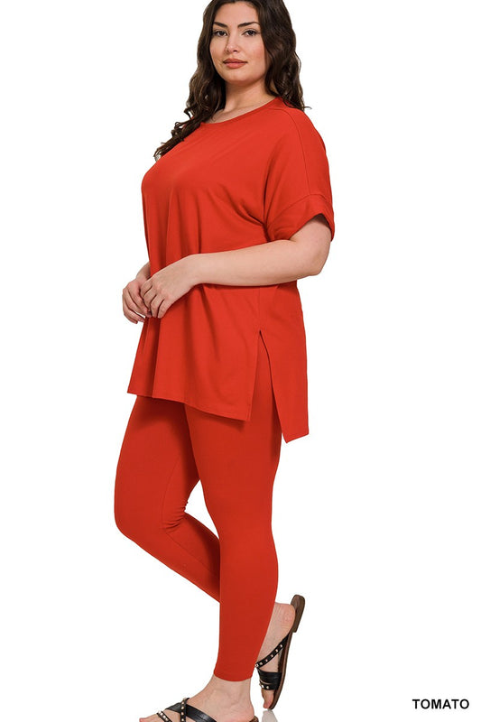 High Quality Buttery-Soft Breathable SD Loungewear Set (Tomato)